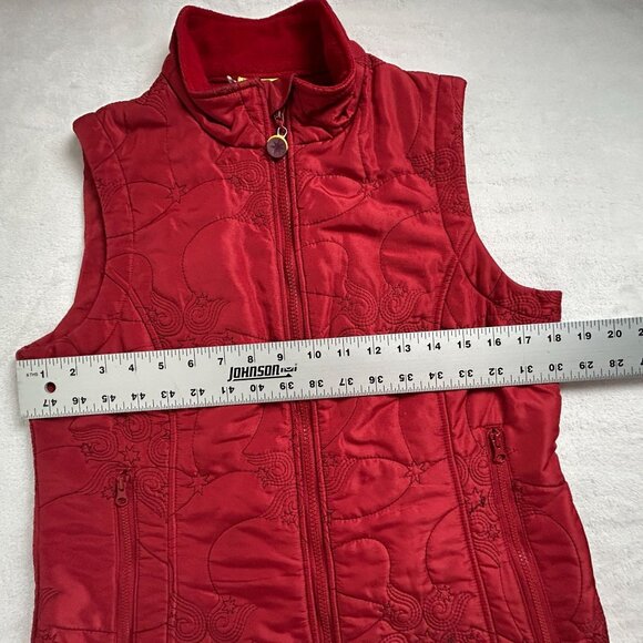Isis Womens Red Quilted Vest Size 8 Full-Zip Lightweight Fleece Lining Outdoor - Picture 6 of 7